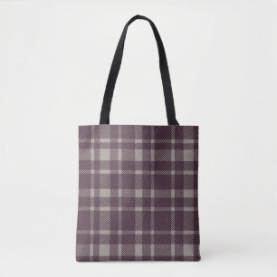 Klassische Karierte Tartan-Muster-Eggpflanzenfarbe Tasche