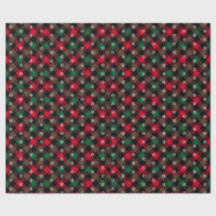 Klassische Karierte Weihnachten in Rot und Grün Geschenkpapier