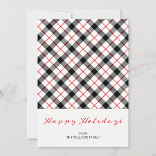Klassische Karierte Weihnachtskarte Feiertagskarte