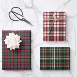 Klassische Karierte Weihnachtsvariante Geschenkpapier Set