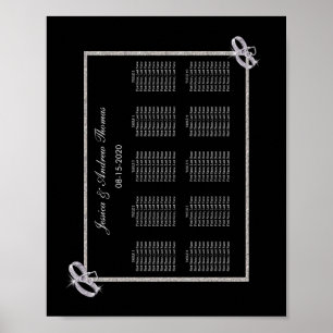 Klassische Karo-Silber-Hochzeitsmesser Poster