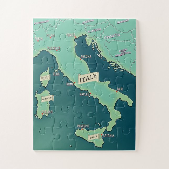 Klassische Karte Italiens (Vertikal)