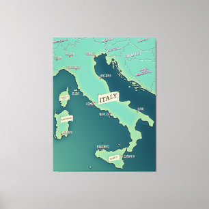 Klassische Karte von Italien Leinwanddruck