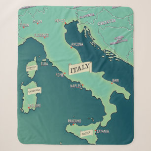 Klassische Karte von Italien Sherpadecke