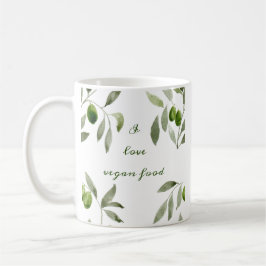 Klassische Keramik Tasse mit veganer und olivgrüne