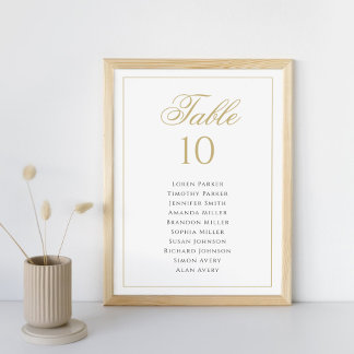Klassische Klassische Hochzeitskarte Tischnummer