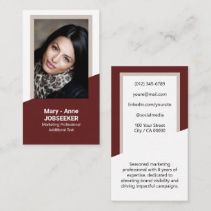 Klassische klassische Jobsuche Burgundy Red White  Visitenkarte