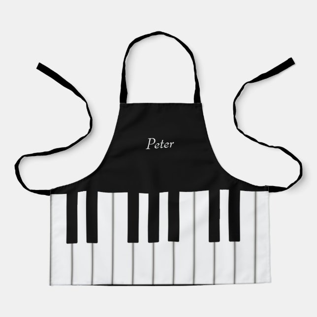 Klassische Klaviertastatur Personalisierte Kinderm Schürze (Vorderseite)