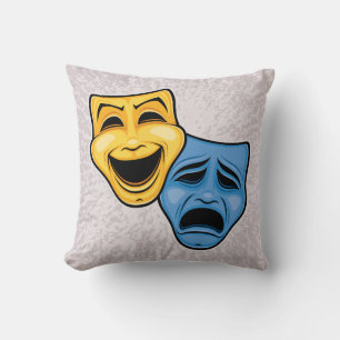 Klassische Komödien- und Tragödientheater-Masken Kissen