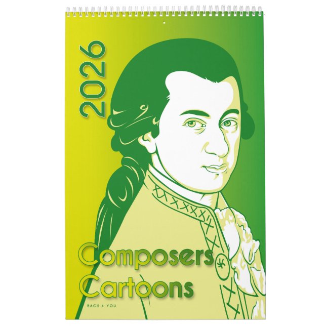 Klassische Komponisten Portraits, Cartoon Style, 2 Kalender (Titelbild)