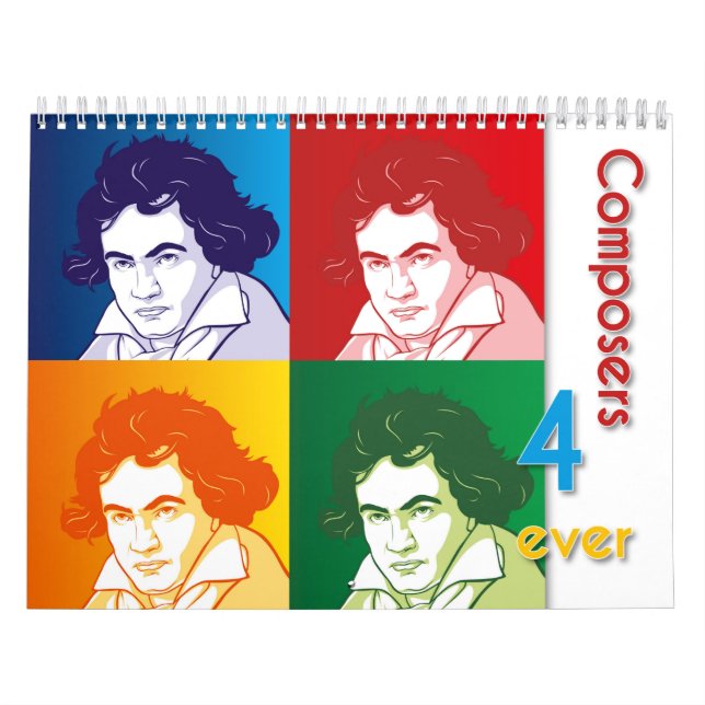 Klassische Komponisten Portraits, Cartoon Style Kalender (Titelbild)
