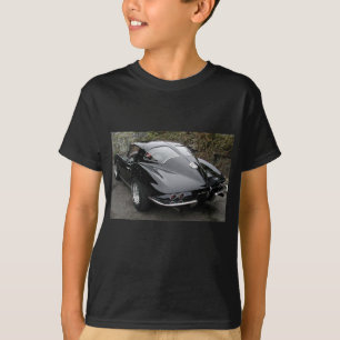 Klassische Korvette aus schwarzem Teilfenster T-Shirt