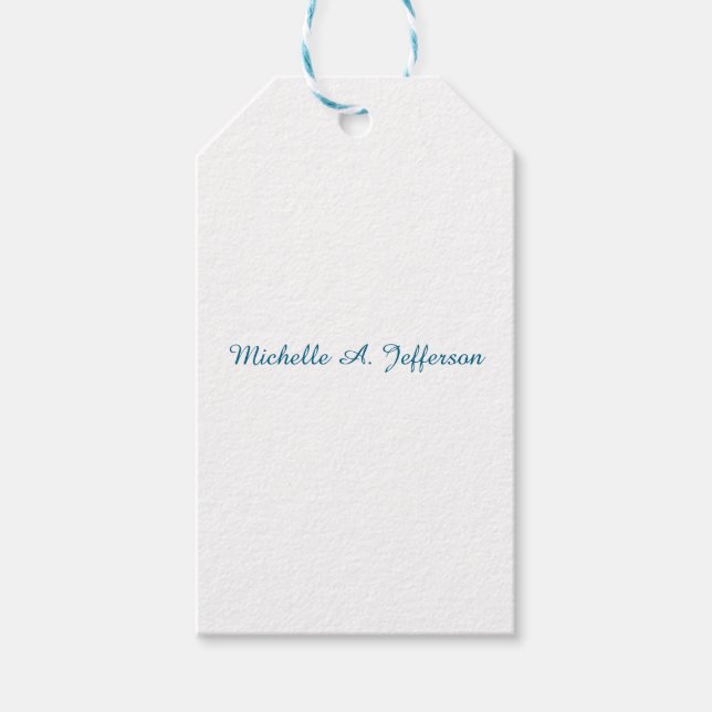 Klassische kreative Trendy White Ocean Blue Geschenkanhänger (Vorderseite)