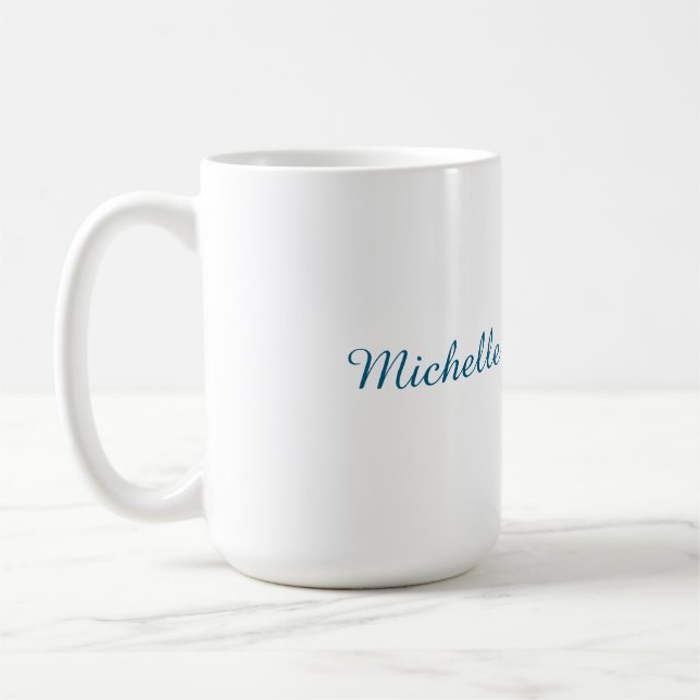 Klassische kreative Trendy White Ocean Blue Kaffeetasse (Links)