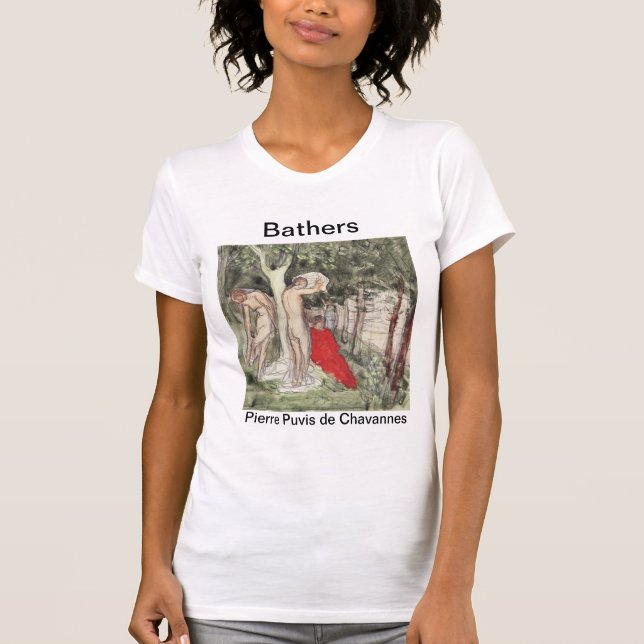 Klassische Kunst Berühmte Bathers für Malerei T-Shirt (Vorderseite)
