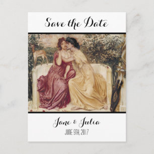 Klassische Kunst Save the Date (zwei Frauen) Ankündigungspostkarte