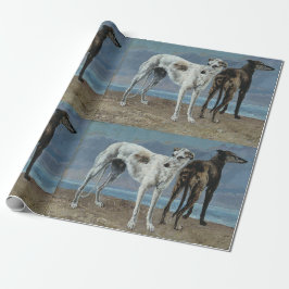 Klassische Kunst von zwei Windhunden Geschenkpapier
