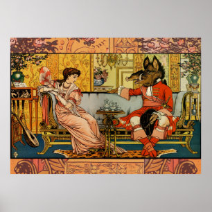 Klassische Kunstillustration zu Beauty Beast Poster