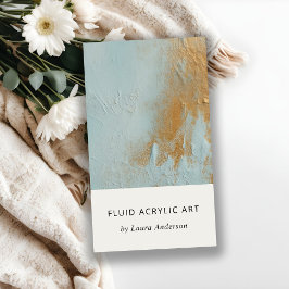 Klassische künstlerische Aqua Blue Gold Öl Farbe F Visitenkarte