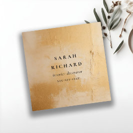 Klassische künstlerische Beige Gold Öl Anstrich Te Quadratische Visitenkarte