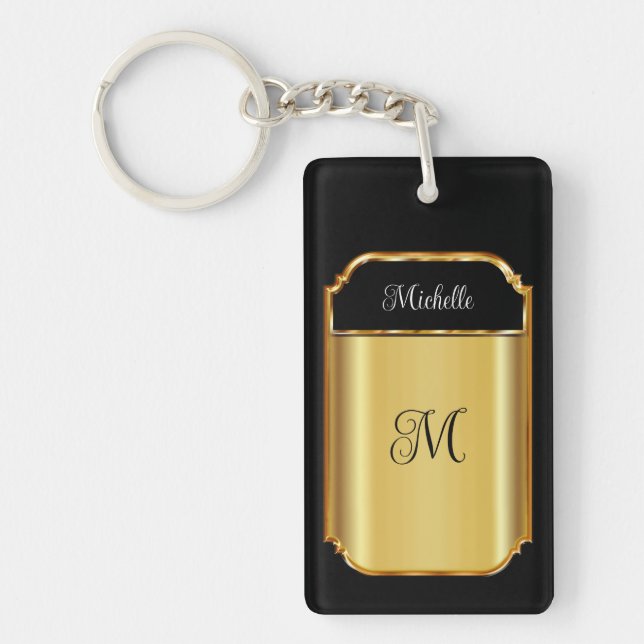 Klassische Ladys Monogram Luxus Akryllische Schlüs Schlüsselanhänger (Vorderseite)