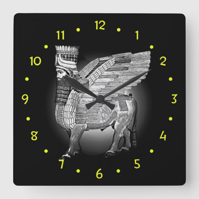 Klassische Lamassu-Acrylwand Quadratische Wanduhr (Vorderseite)