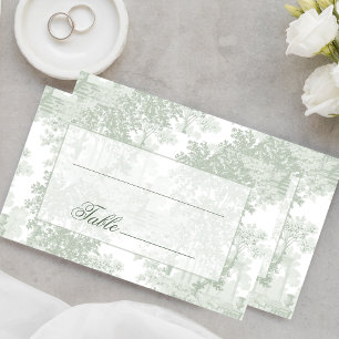 Klassische Landschaft-Toile-Hochzeit in Sage-Grün Platzkarte