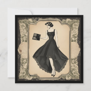 Klassische LBD-Karte: Zeitlose Eleganz in jedem Hi Einladung