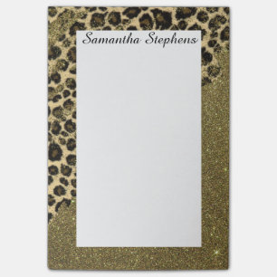 Klassische Leopard-DruckBrushstrokes auf Post-it Klebezettel