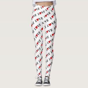 Klassische LIEBE Herzmotiv Muster Elegant Leggings