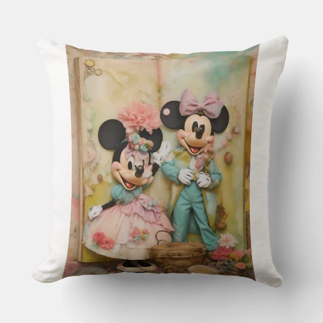 Klassische Liebe Mickey&Minnie Sweetheart Kissen (Vorderseite)