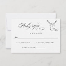 Klassische Liebesvögel Hochzeit RSVP-Karte