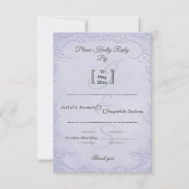 Klassische lila geprägte Blumen-Hochzeits-RSVP-Kar RSVP Karte