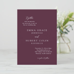 Klassische Lila Hochzeit Einladung