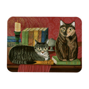 Klassische literarische Katzen Poe, Dickens, Magnet