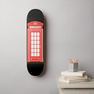 klassische Londoner Telefonbox Skateboard