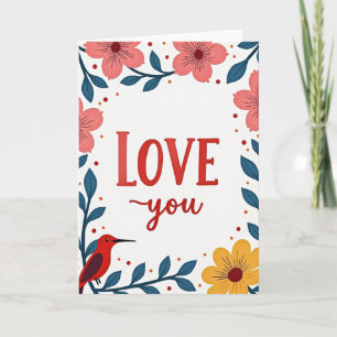 Klassische Love You Blumenkarte Karte