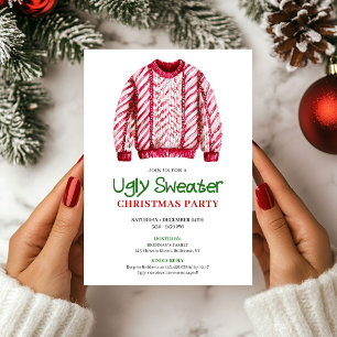 Klassische lustige hässliche Weihnachtsparty-Einla Einladung