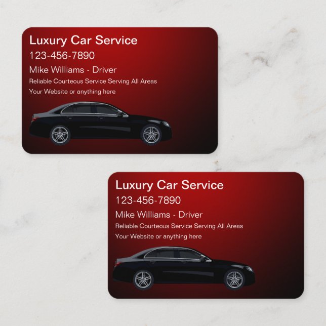 Klassische Luxusautoservice Uber Business Cards Visitenkarte (Vorne/Hinten)