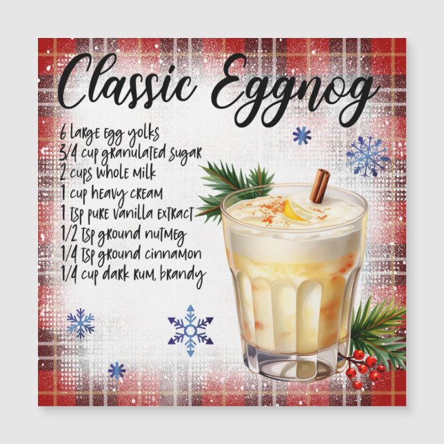 Klassische Magnetkarte für Eggnog (Vorderseite)