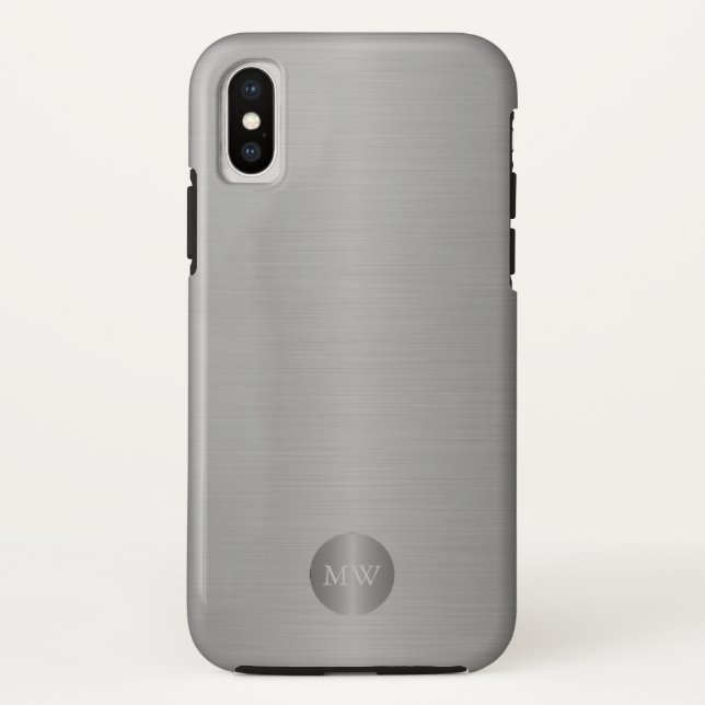Klassische Männer Business beruflich Silber Monogr Case-Mate iPhone Hülle (Rückseite)