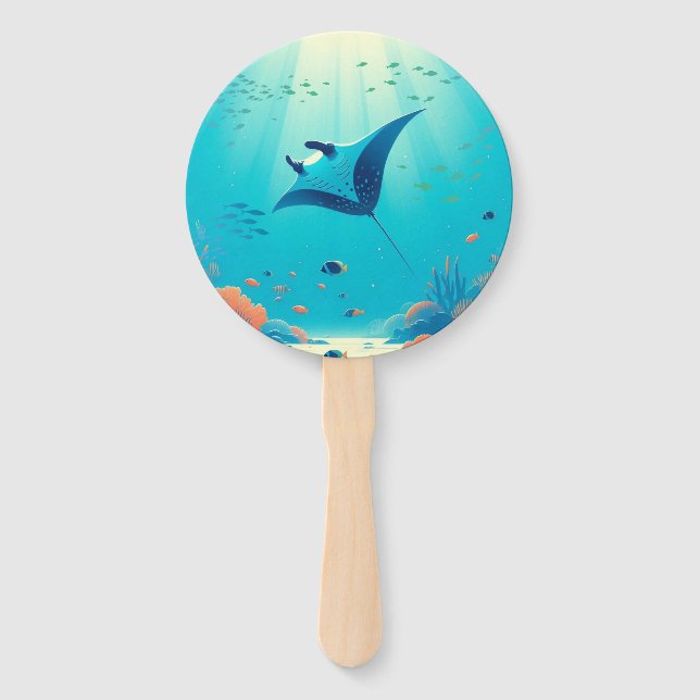 Klassische, Mantarochen-Küstenkunst Fächer (Vorderseite)