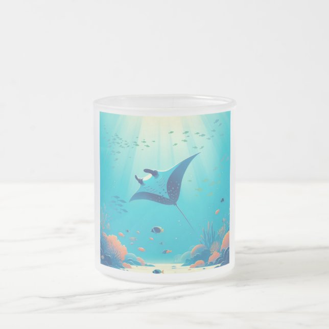 Klassische, Mantarochen-Küstenkunst Mattglastasse (Mittel)
