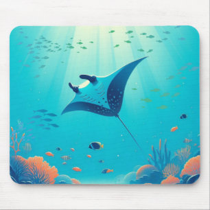 Klassische, Mantarochen-Küstenkunst Mousepad