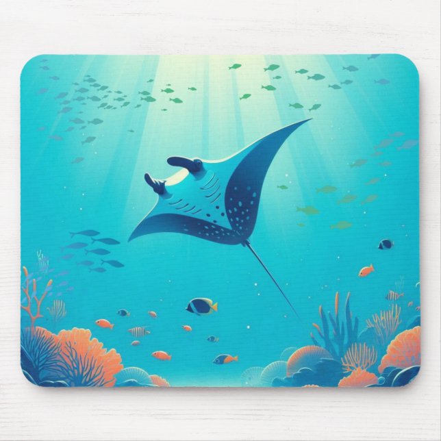 Klassische, Mantarochen-Küstenkunst Mousepad (Vorne)