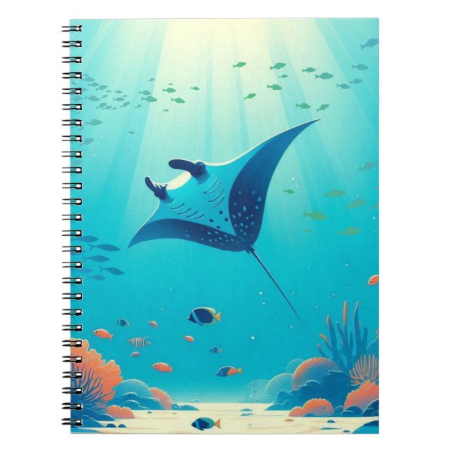 Klassische, Mantarochen-Küstenkunst Notizblock (Vorderseite)