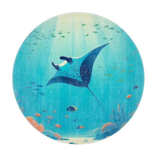 Klassische, Mantarochen-Küstenkunst Schneidebrett (Vorderseite)