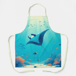 Klassische, Mantarochen-Küstenkunst Schürze
