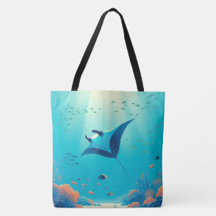 Klassische, Mantarochen-Küstenkunst Tasche
