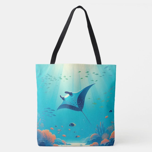 Klassische, Mantarochen-Küstenkunst Tasche (Vorderseite)